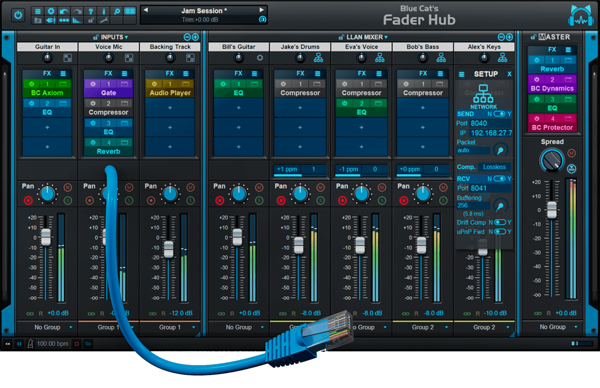 Blue Cat Audio Fader Hub - Premium Network Mixing and Streaming Software for Musicians
