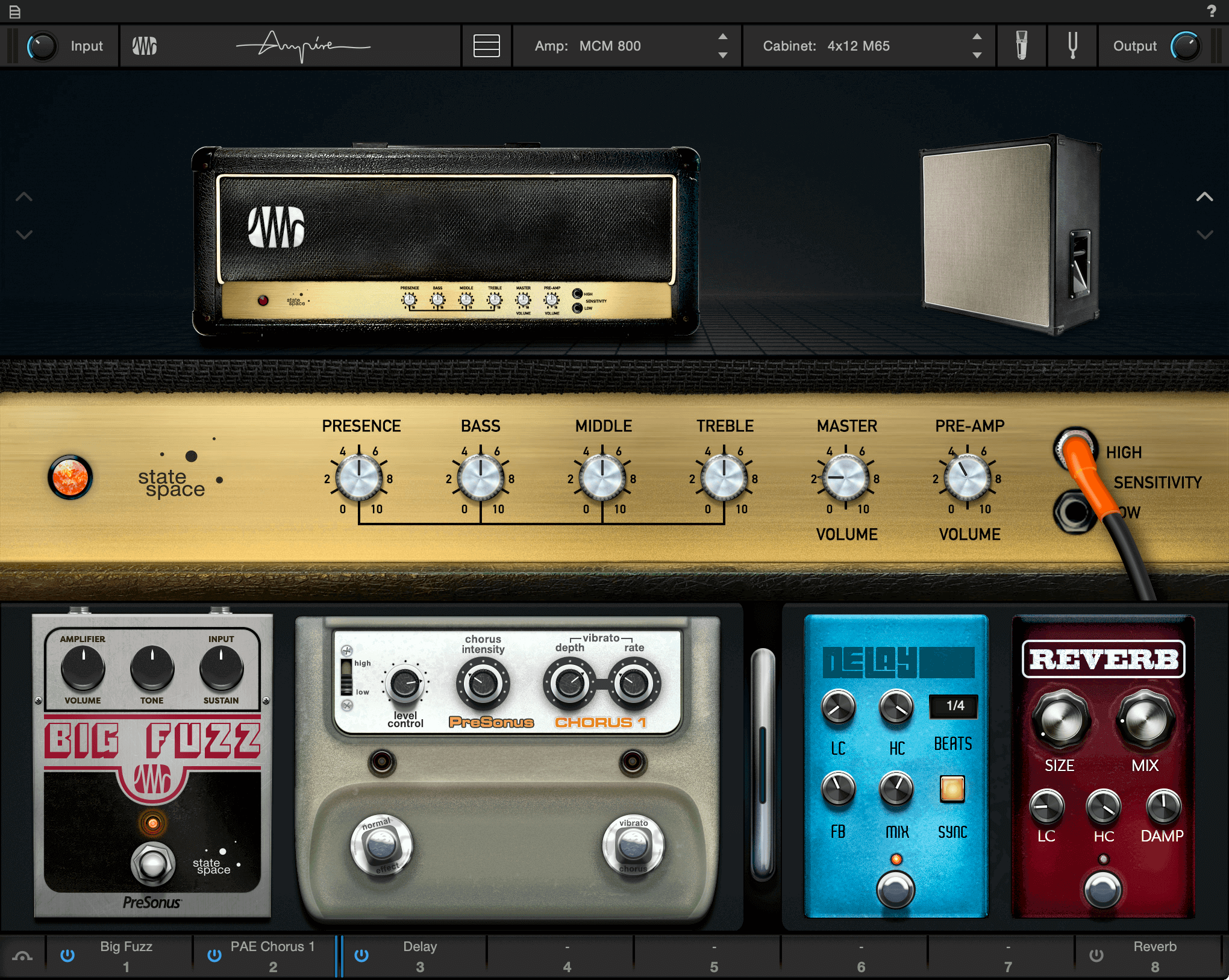 PreSonus Ampire: Advanced Guitar Amp/Cab/Stompbox Simulator