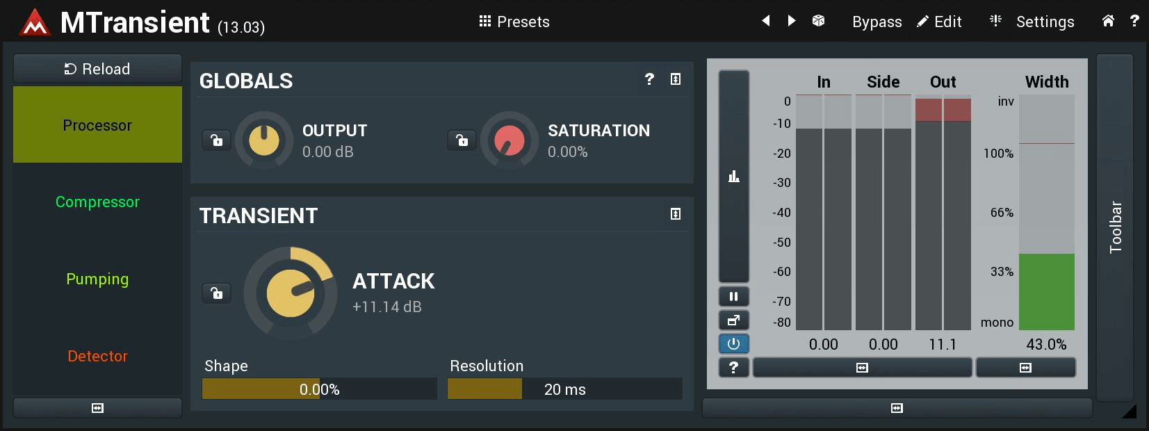 MeldaProduction Professional MTransient Audio Plugin