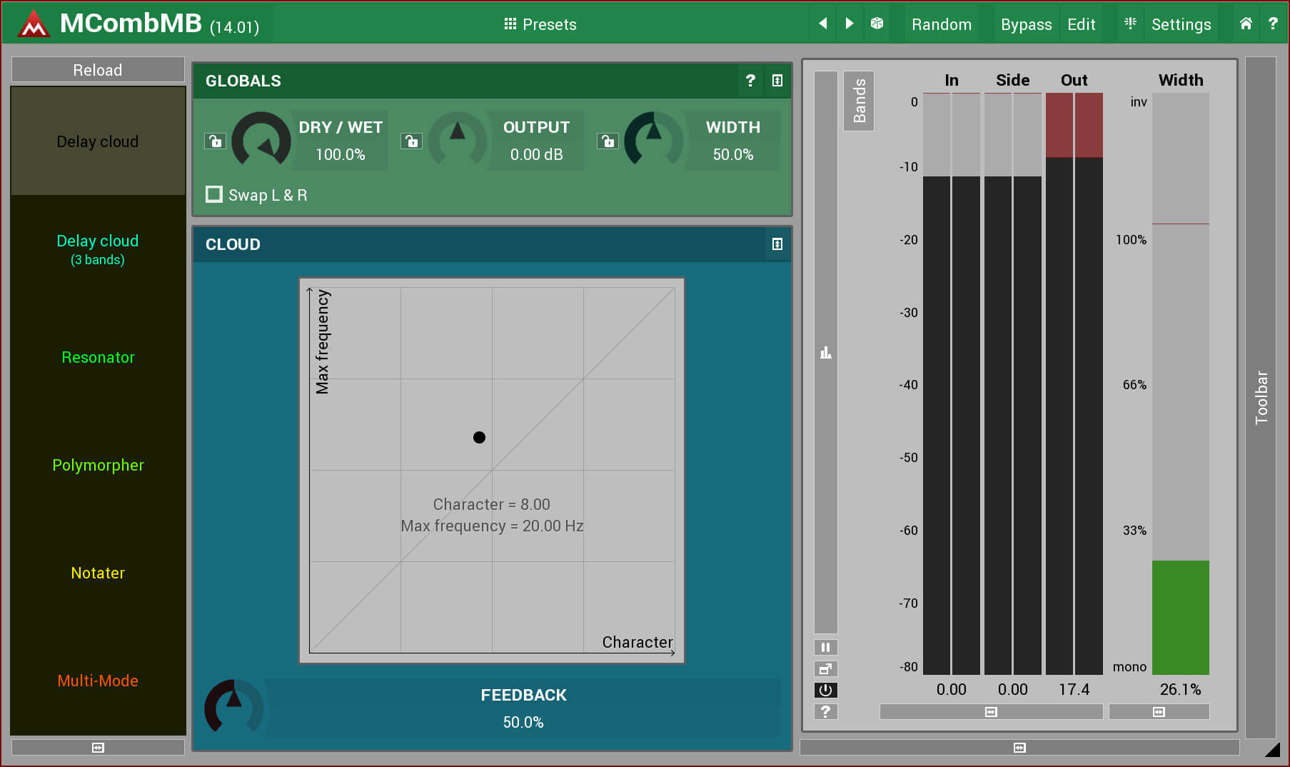 MeldaProduction MCombMB - Premium Multi - Comb Filter for Unique Sounds