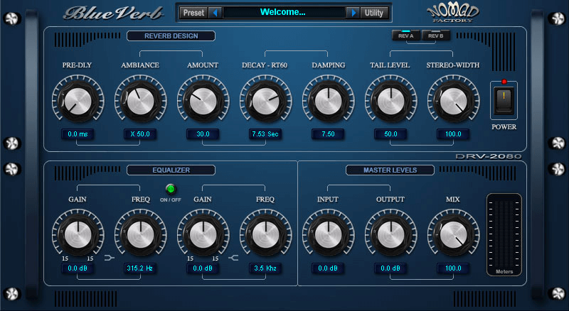 Nomad Factory's Stunning Vintage-Style BlueVerb DRV-2080 Reverb Plug-In