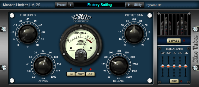Nomad Factory High - Performance Blue Tubes Limiter LM2S for Mastering