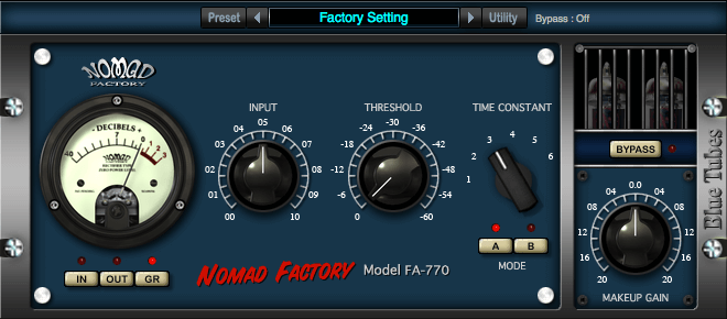 Hot Deal: Nomad Factory Blue Tubes Limiter FA770 - Analog Compressor Sound