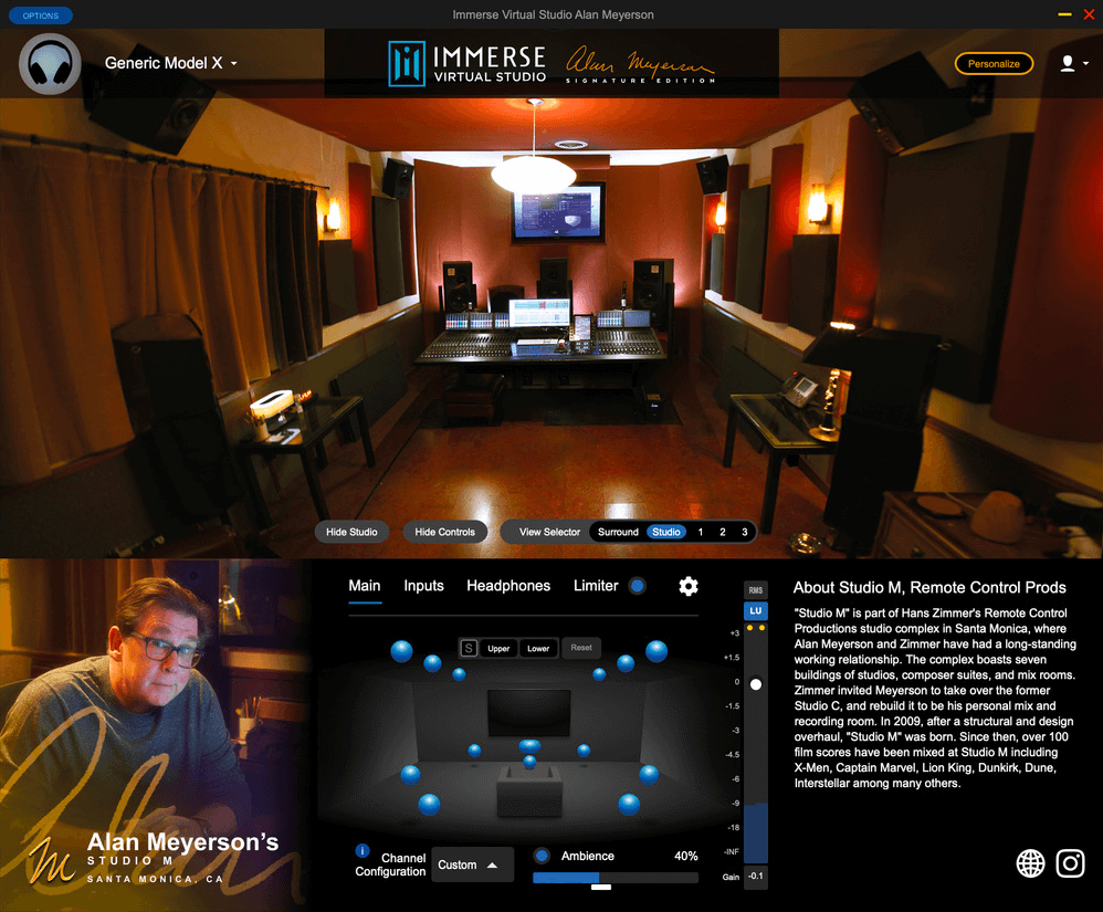 Alan Meyerson Signature Embody Immerse Virtual Studio for Immersive Audio
