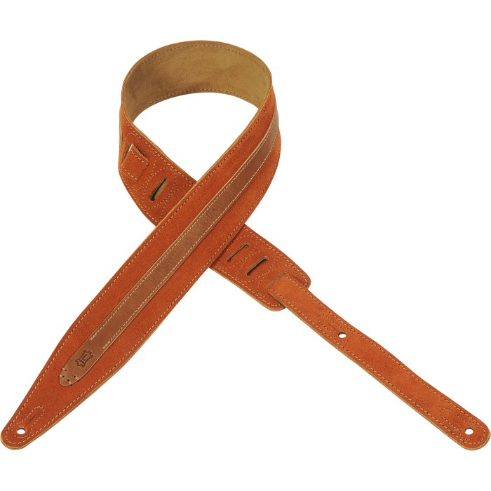 Levy's Suede Leather Guitar Strap - Copper (Adjustable, 2 1/2')