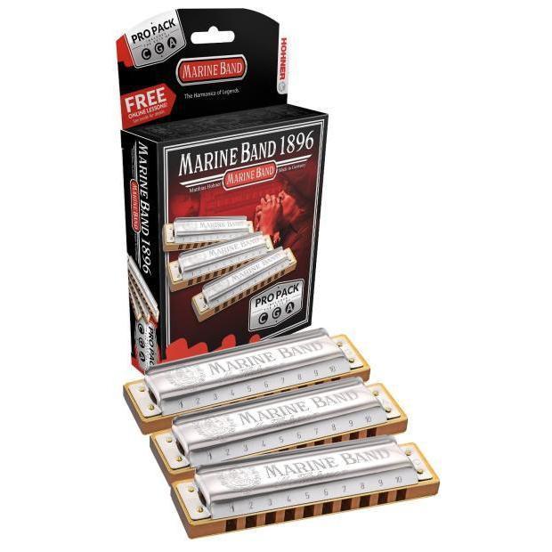 Hohner Pro Pack: Marine Band 1896 Harmonicas in A, C, G Keys - Save Cash!