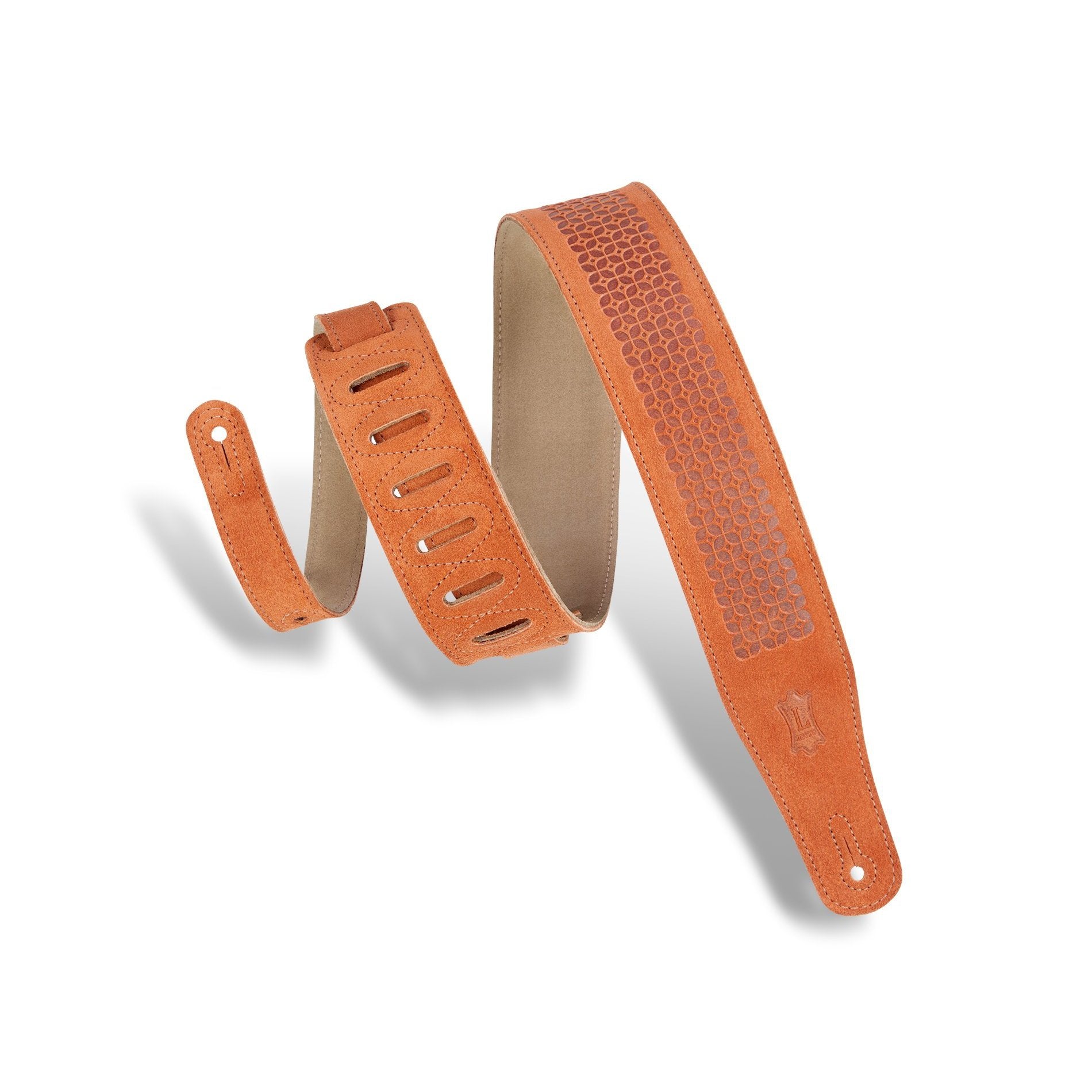 Levy's 2-1/2 Inch Adjustable Copper Suede Leather Guitar Strap