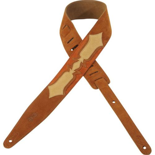 Levy's Honey 2-1/2' Suede Leather Adjustable Guitar Strap with Romantic Design
