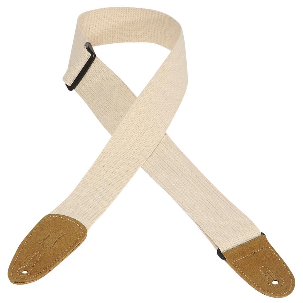 Levy's 2-Inch Adjustable Natural Cotton Guitar Strap with Suede Ends