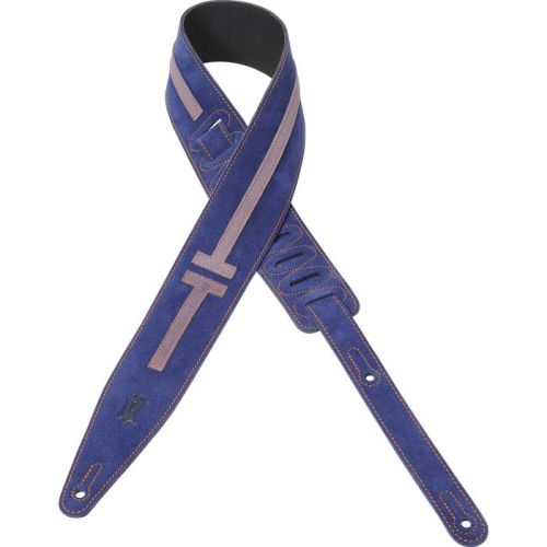Levy's 2-1/2 Inch Indigo Suede Leather Adjustable Guitar Strap MSG317TAU-IND
